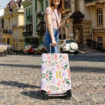 Travel Luggage Cover Suitcase Protector Fits 18-32 Inch Wheel Covers PatternedTravel Related Items Flower Luggage Protector Elastic XL