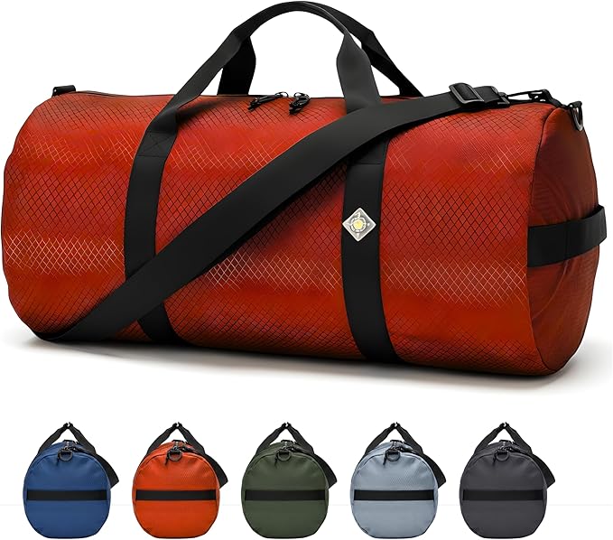 Diamond Ripstop Duffle Bags, Ultra Tough & Tear Resistant, Reinforced Stitching, Weatherproof, Packable Foldable Duffle Bag for Traveling