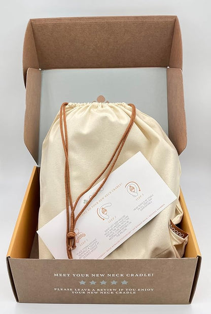 Pono Neck Cradle Travel Pillow (Patented): Memory Foam, Ergonomic 360° Adjustable Support, Prevents Head Nods. Infinity Shape Fits All Adults. Foldable Design for Easy Portability (Amber Blaze)