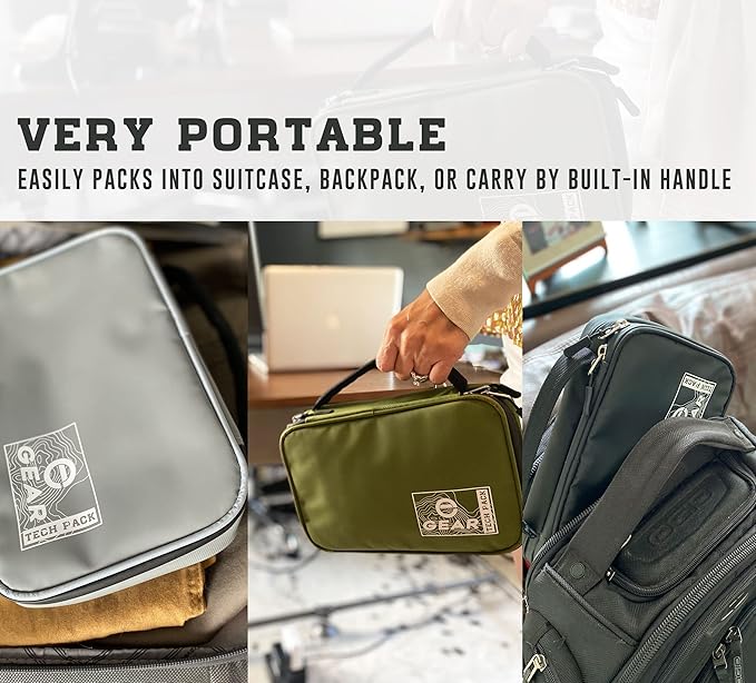 Enthusiast Gear Waterproof Electronics Organizer – Durable Travel Case for Cords, Chargers, and Gadgets – Compact, Lightweight, and Perfect for Outdoor Adventures or Daily Use (Black)