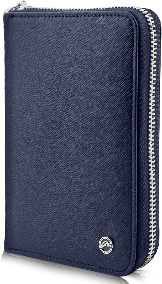 RFID Travel Wallet Passport Holder w/Zipper - Organizer Bag for Travel Documents – Safety Essentials Cover for Men Women
