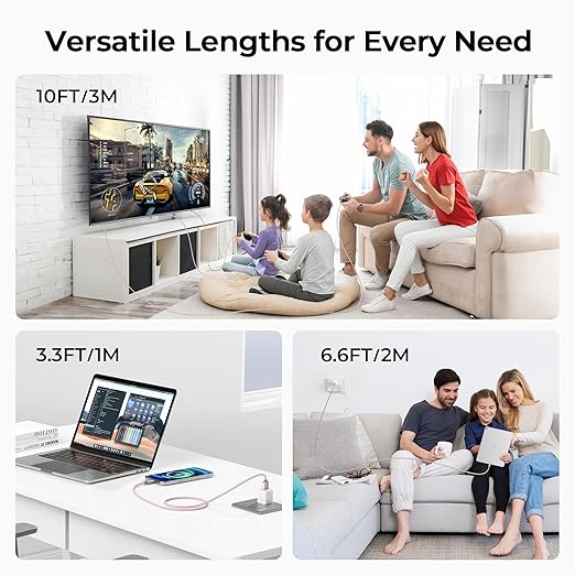 Basesailor USB Type C Charger Cable 3Pack 3.3/6.6/10FT,Charging Cord for iPhone 17 Air,Apple 16 16e 15 Pro Max,Samsung Galaxy A10E A55 A54 A53 A70 A72 A73 A42 A34 A33,S25 S24 S23 S22 Plus,Google Pixel