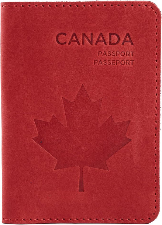 INCARNE Leather Passport Holder for Travel - Passport Case - Passport Wallet for Men - Passport Cover for Women Sleeve Protector - Travel Essentials Vacation Luggage Travel Gifts - Vintage Red