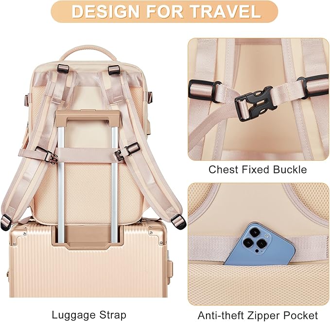 Carry On Backpack Flight Approved Personal Item Travel Backpack For Women Airline Approved Waterproof Sports Luggage Backpack Casual Daypack Small Hiking Backpack