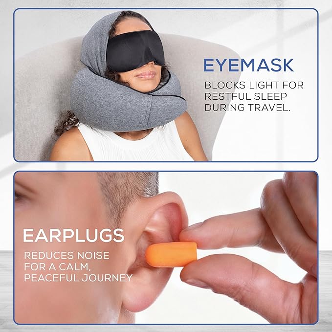 Airplane Pillow For Long Flight - Memory Foam Travel Pillow. Washable, Comfortable Breathable Cover. Carry Bag.Travel Neck Pillows For Airplanes, Best For Fong Flights, Home Use And Car Rides