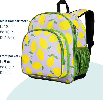 Wildkin 12-inch Kids Backpack – Padded, Adjustable, Ideal for Daycare & Travel - Lilac Lemonade