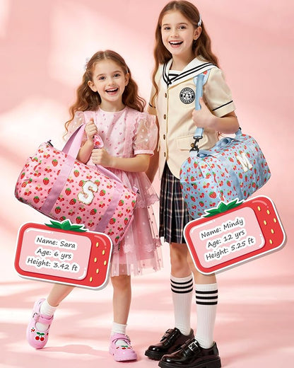 Gifts for 4 5 6 7 8 9 10 11 12 13 Year Old Girl, Personalized Kids Duffle Bag, Cute Gym Bag with Shoe Compartment, Christmas Stocking Stuffers Ideas, Waterproof Sports Overnight Travel Bag