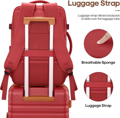 UKEIN Luggage Sets 3 Piece, Carry On Luggage 20In With Spinner Wheels,PC Hardside Suitcase Set with TSA Lock,Durable Carry On Suitcase With Travel Backpack for Men (Red, 3 piece set (20inch))