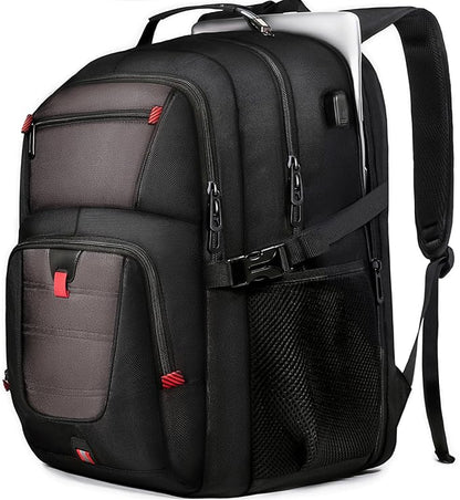 Extra Large Backpack, Travel Backpack, 17.3 Laptop In for Men, Extra Sturdy TSA Friendly with USB Port College School Rucksack Bag Gifts for Him Men Women, Grey