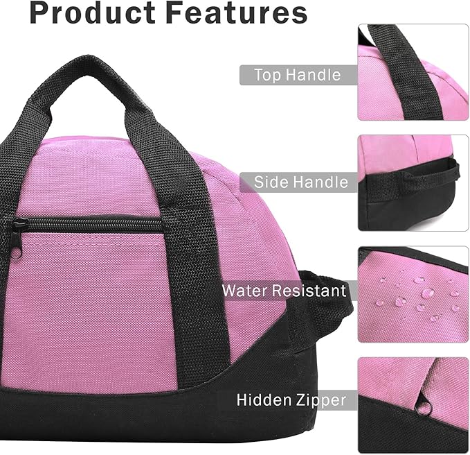 BuyAgain Duffle Bag, 12" Small Mini Travel Carry On Sport Duffel Gym Bag with Top Handle