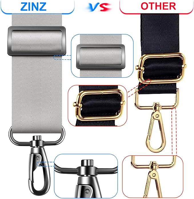 ZINZ 60 Inch Shoulder Strap with Removable Ultra-Thick Pad, Adjustable Buckles Shoulder Crossbody Strap for Luggage Bag