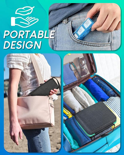 Monthly Pill Organizer 3 Times a Day, with Portable Hard Shell, Pill Cutter, 31-Day Box, Plastic Opening Pick, Monthly & Weekly Stickers, Convenient Medication Management (3 Times a Day)