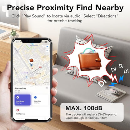 Air Tracker Tags 6 Pack, Bluetooth Trackers Work with Apple Find My (iOS Only), Smart Tag with Protective Case/Keychain, Item Finders for Luggage/Key/Suitcases, Replaceable Battery, Mint Cyan
