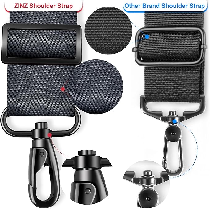ZINZ 79.5" Universal Strap with Ultra-Thick Fixed Breathable Pad - Adjustable Heavy-Duty Shoulder Strap for Laptop, Crossbody, Luggage, Gym, Camera Bag and More - D01G01