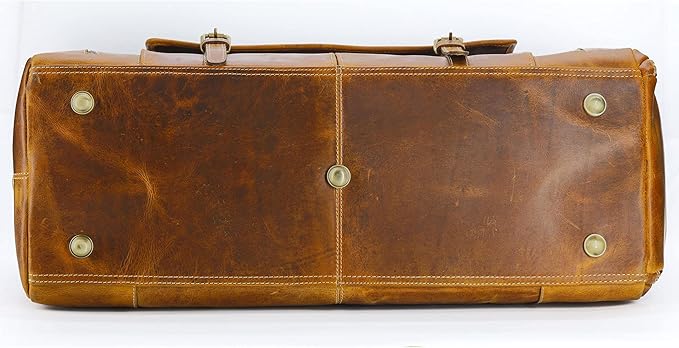 KomalC Leather Duffel Bags for Men and Women Full Grain Leather Travel Overnight Weekend Leather Bags Sports Gym Duffel for Men (Distressed Tan, 28 Inch)