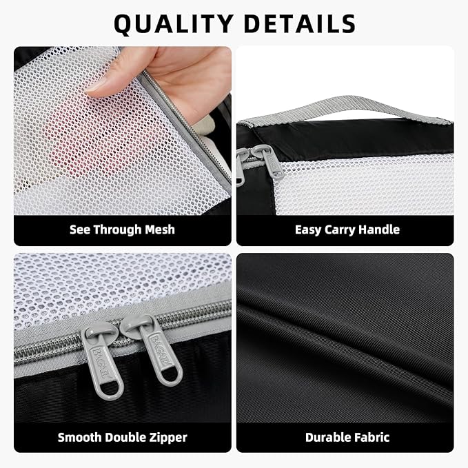 BAGAIL 6 Set/8 Set/10 Set Packing Cubes Various Sizes Packing Organizer for Travel Accessories Luggage Carry On Suitcase