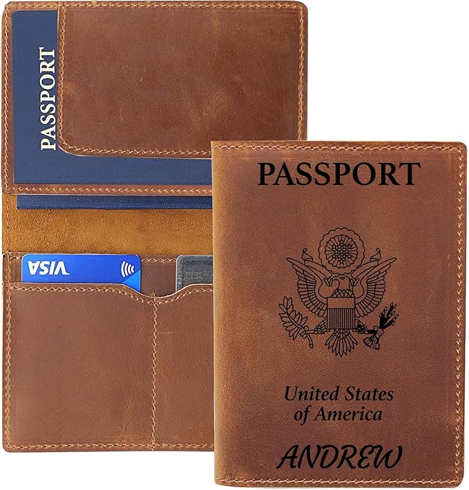 Personalized Leather Passport Holder, Custom Travel Wallet, Genuine Leather Passport Cover- Custom Engraved Passport Wallet, Wallet for Passports