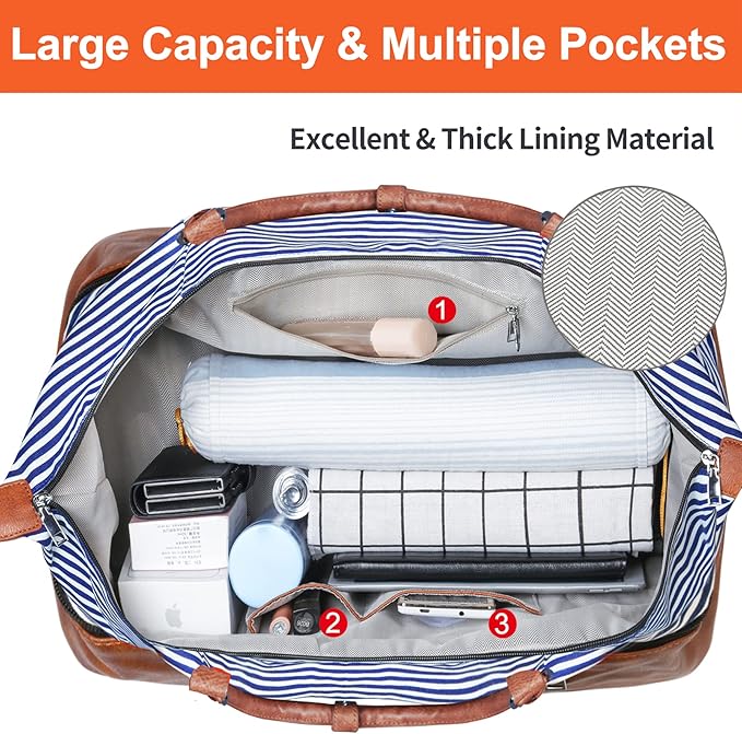 IBFUN Weekender Bags for Women - 21" Travel Duffle with Shoe Compartment - Carry On Overnight Duffel for Weekend Travel & Business Trips, 3PCS