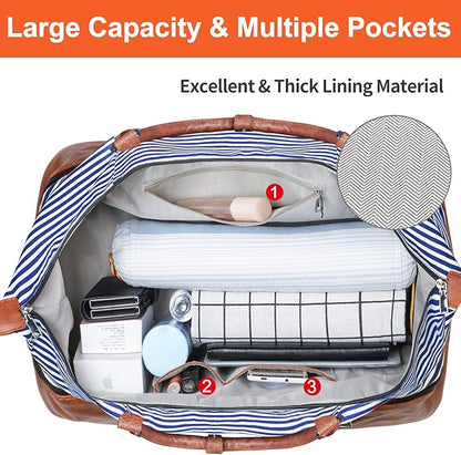 IBFUN Weekender Bags for Women - 21" Travel Duffle with Shoe Compartment - Carry On Overnight Duffel for Weekend Travel & Business Trips, 3PCS