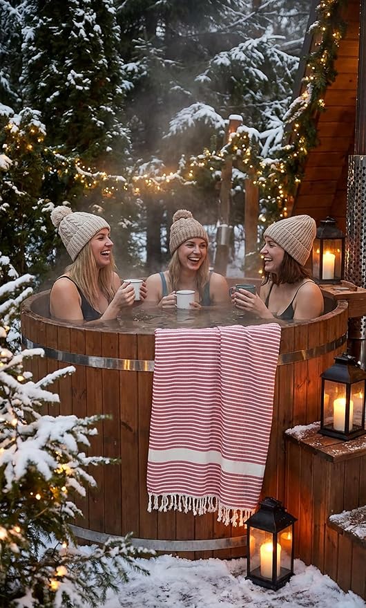 Bazaar Anatolia Turkish Beach Towel 100% Cotton Bath Towels 71x39 Quick Dry Sand Free Lightweight Large Oversized Mat Red - Made in Turkey