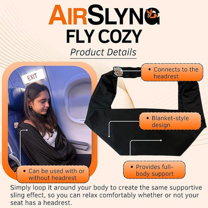 The Slyng-Premium Travel Blanket System – Blanket Body Sling for Deep Plane Sleep | Full-Body Support Ultra-Soft, Breathable, Compact Carry-On Travel Essential for Long Flights and Car Road Trips