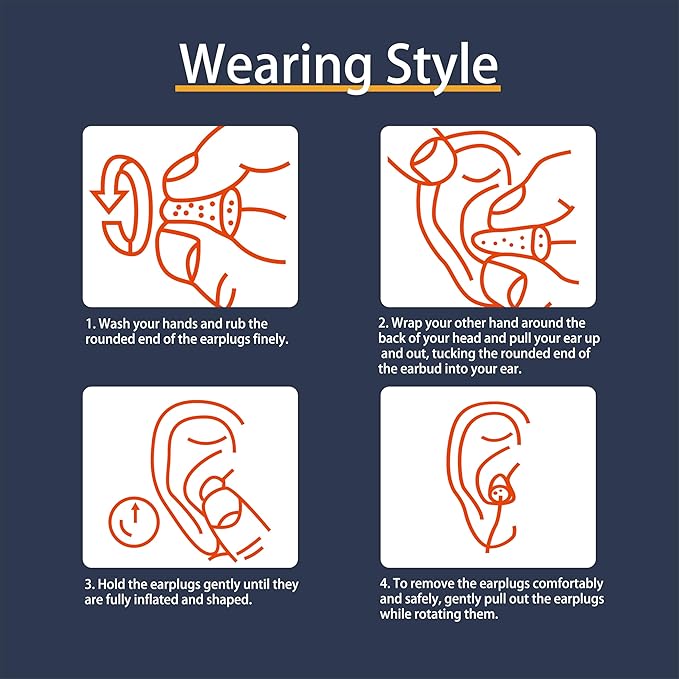 500 Pairs Foam Ear Plugs Bulk,38dB(NRR 33dB) Noise Reduction,Quality Soft Disposable Refill Earplugs,for Shooting, Work & Construction Site