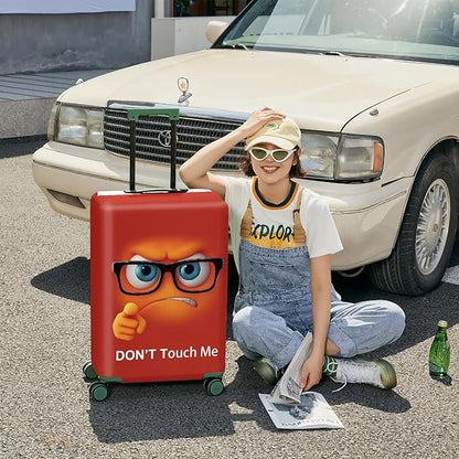 ANNA QUEEN Red Don't touch me Travel Luggage Cover Suitcase Protector Suitcase Cover Anti-Scratch,Stretchable Fit for 18-32Inch Luggage,Travel Bag Cover Washable L(fits 26-28Inch suitcase)