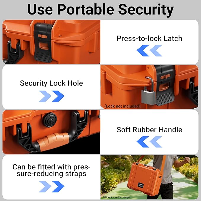 DAIERTEK Starlink Mini Case Travel, Starlink Mini Carrying Hard Case with Precision Cut Foam, Waterproof, Portable, Orange, for Travel, Camp