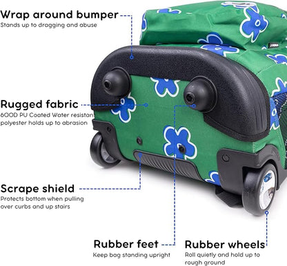 J World Sundance Laptop Rolling Backpack for Girls Boys. Roller Bookbag with Wheels, Picnic