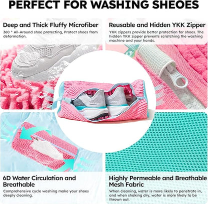 Shoe Washing Machine Bag: Shoe Bag for Washing Machine - Reusable Shoe Cleaning Bag for Sneaker Tennis Shoes Unstain Cleaner Kit