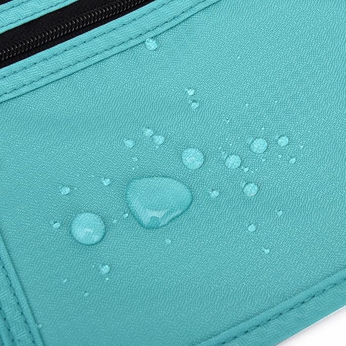 RFID Blocking Money Belt for Men Women, Slim Fanny Pack for Travel，Running,Conceal Waist Wallet for Passport Holder,Phone,Cash(Mint Green)