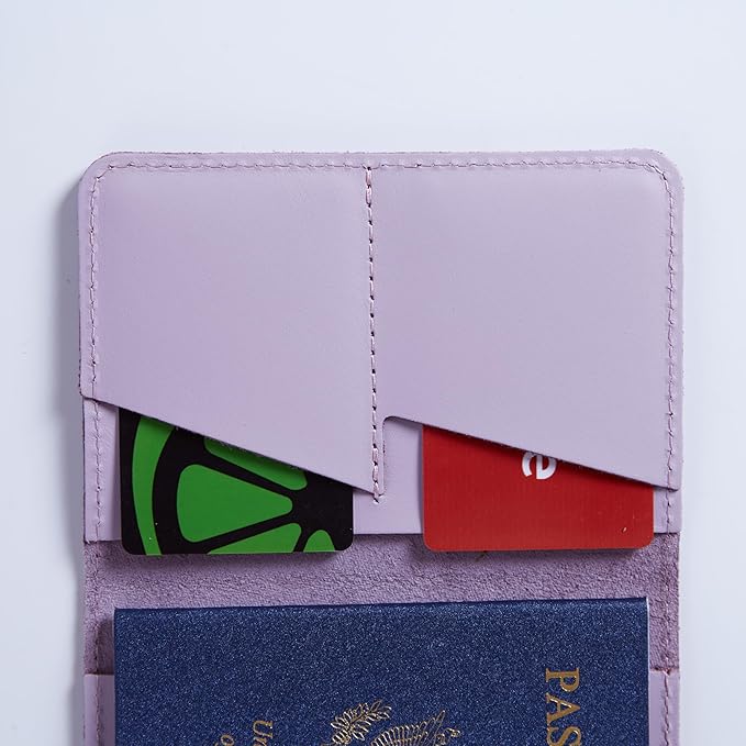 INCARNE US Leather Passport Holder for Travel - Passport Case - Passport Wallet for Men - Passport Cover for Women Sleeve Protector - Travel Essentials Vacation Luggage Travel Gifts - Classic Fuchsia