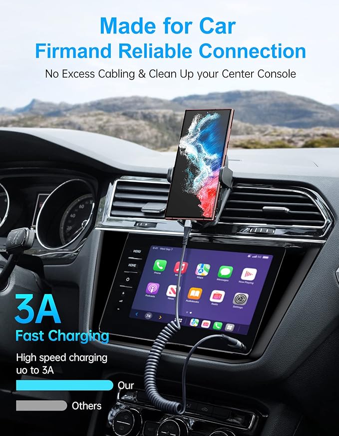 USB Type C Cable Fast Charging, 2Pack 5ft Coiled USB A to USB C Charge Cable for Car Android Auto Charging Cord Compatible with iPhone 17/16/15/Plus/Pro/Samsung Galaxy S20 S10 and More USB C Devices