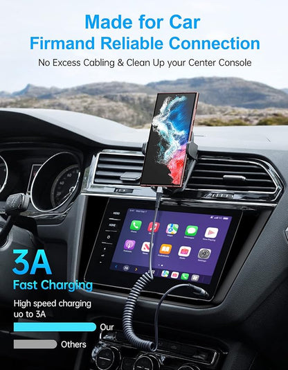 USB Type C Cable Fast Charging, 2Pack 5ft Coiled USB A to USB C Charge Cable for Car Android Auto Charging Cord Compatible with iPhone 17/16/15/Plus/Pro/Samsung Galaxy S20 S10 and More USB C Devices