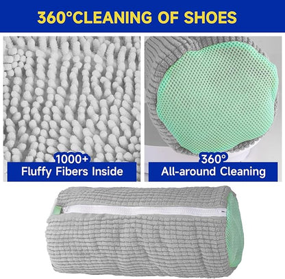 2 Packs Shoe Washing Machine Bag, Laundry Shoe Bag for Washer and Dryer, 360°All-Around Cleaning Sneakers, shoe bag Top Hidden Zipper，Reusable Sneaker Washing Machine Bag For All Shoe Types (Grey)