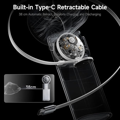 Portable Handheld Turbo Fan with Ice Cooling, 9000mAh Rechargeable Personal Fan, 100-Speed Wind, Built-in Type-C Cable, LED Display,135° Tilt Foldable for Desk/Neck/Travel-Black