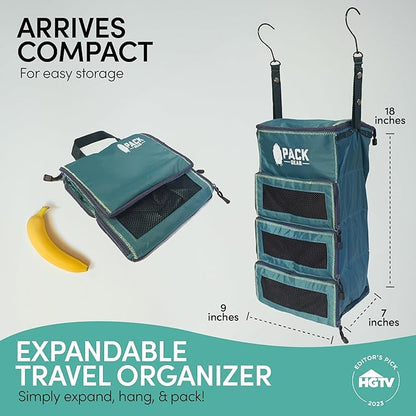 Pack Gear Hanging Carry-On Organizer - Our Standard Hanging Luggage Organizer Fits Any Carry On - Our Packing Cubes For Travel Use Mesh Windows to Make Finding Clothes Easy (Green, S)