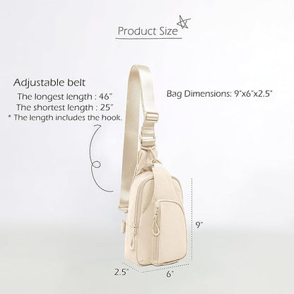 ODODOS Daily Sling Bag with Adjustable Straps Crossbody Chest Bag Lightweight Small Backpack for Casual Traveling Hiking