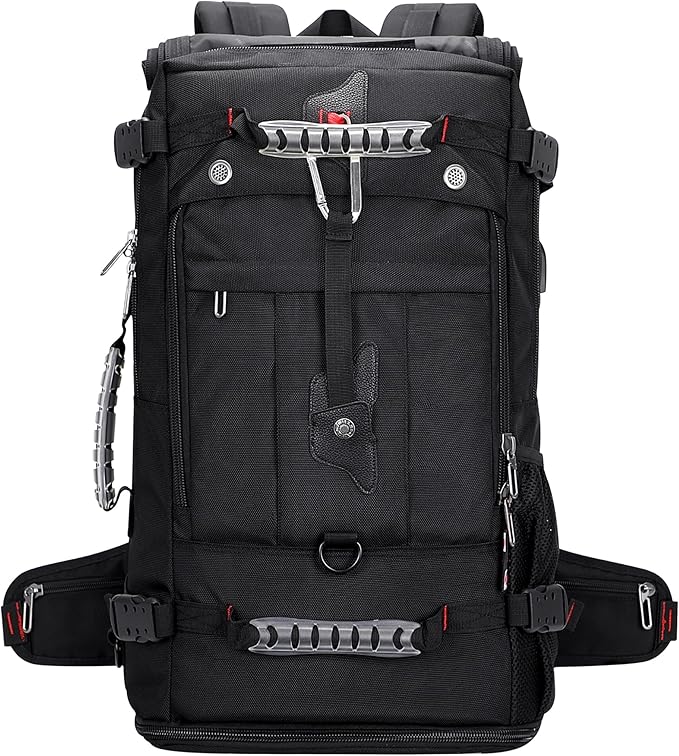 WITZMAN Travel Backpack for Men and Women Convertible Duffle Luggage Bag fit 17 Inch Laptop Carry On Bags for Airplane (B681 Black)