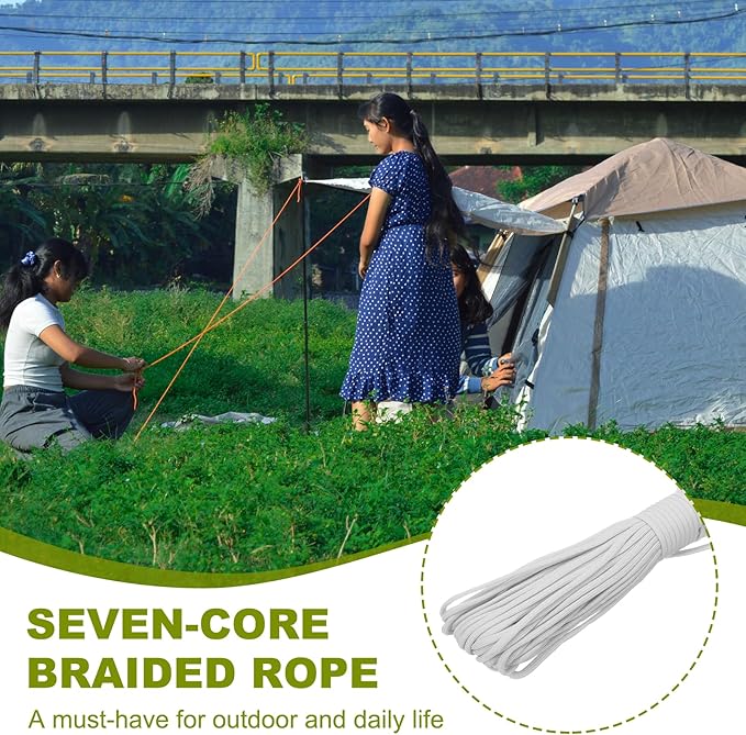 uxcell 4mm Nylon Rope, 10ft Portable Clothesline for Luggage and Backpack Tie Downs, Hanging Clothes, Swings, Camping and Mountaineering Tie Downs, Gray