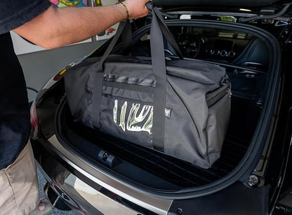 Xtreme Sight Line ~ AQUA Duffel Faraday Bag ~ Water-Proof Signal Blocking Duffel Bag for Large Electronics ~ Tracking/Hacking Defense ~ Data Security ~ 1000D Nylon ~ Woodland Camo