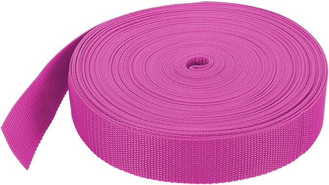 MECCANIXITY Lightweight Polypropylene Webbing Strap 1 1/2" 25 Yard Backpack Strapping Band Plum Red for Outdoor Luggage Cargo Straps