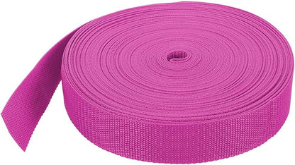 MECCANIXITY Lightweight Polypropylene Webbing Strap 1 1/2" 25 Yard Backpack Strapping Band Plum Red for Outdoor Luggage Cargo Straps