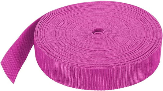 MECCANIXITY Lightweight Polypropylene Webbing Strap 1 1/2" 25 Yard Backpack Strapping Band Plum Red for Outdoor Luggage Cargo Straps