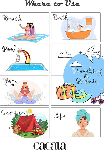 Cacala Lightweight and Thin Turkish Beach Towel 100% Cotton Sand-Free and Quick-Drying Goodness Perfect as an Extra Large Travel Towel, Beach Accessory, or Gift for Beach Lovers, 37 x 70