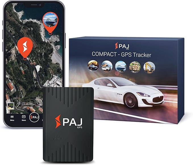 PAJ GPS COMPACT Finder 4G - GPS Tracker for Cars, Motorcycles and Trucks - Up to 40 Days Battery Life - Tracking Device for Theft Protection with Live Tracking, Alarm Notification in case of Emergency