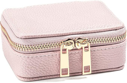 Weekly Pill Organizer 7 Day – Travel Pill Case for Vitamins & Medication, Premium Vegan Leather Pill Box with Removable Daily Compartments, Portable Supplement Organizer with Secure Zipper (Blush)