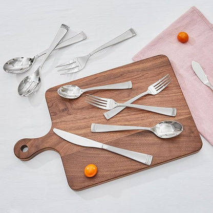 KINGSTONE Silverware Set, 65-Piece Flatware Set for 12, 18/10 Stainless Steel Cutlery Set with Bead Edge, Utensil for Kitchen, Home, Party, Wedding, Mirror Polished, Dishwasher Safe, Featured Gifts