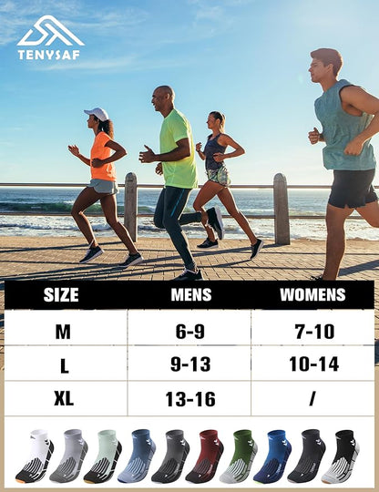 Compression Sport Running Socks: Athletic Socks for Men Women with Cushion,3 Pairs Work Hiking Basketball Ankle Socks