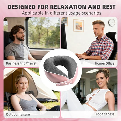 Memory Foam Travel Pillow,U-Shaped Neck Pillow for Sleeping Airplane and Car, with Portable Storage Case, Soft & Breathable, Provides Head & Neck Support